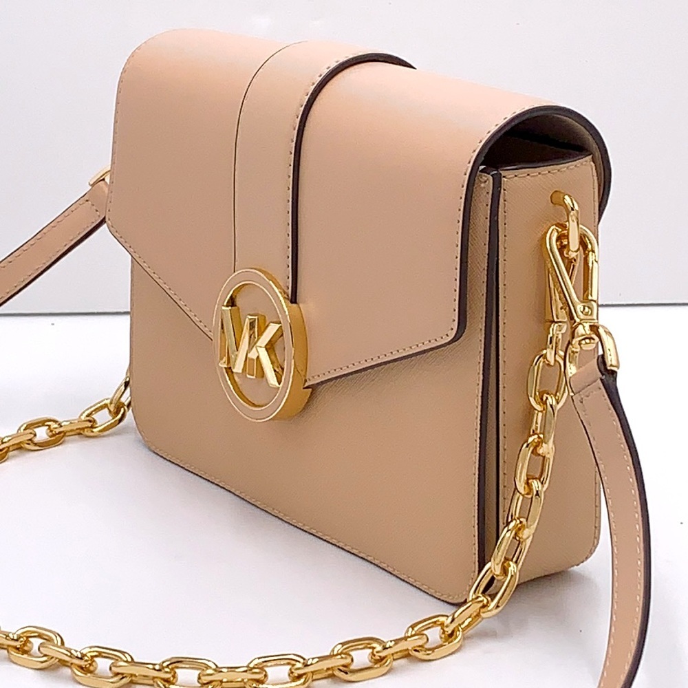 MICHAEL KORS CARMEN MEDIUM CONVERTIBLE SHOULDER BAG BUFF COLOR - Picture 3 of 16